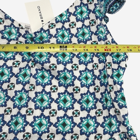 NEW Lucky Brand Ruffle Tiered Maxi Dress Floral Geo Print Cotton Size S Boho - Picture 7 of 14